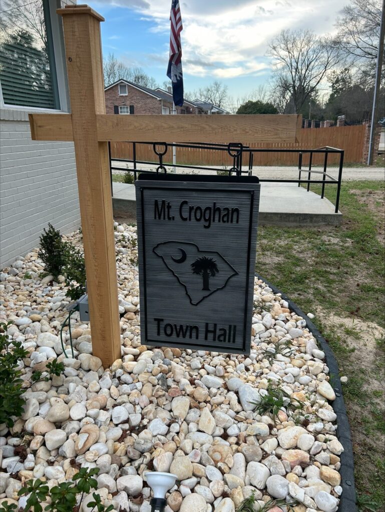 Mt Croghan Town Hall sign